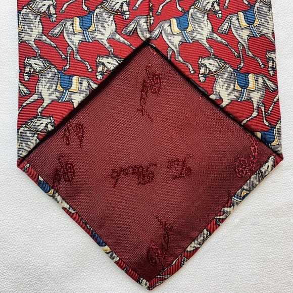 Beaufort Necktie Silk Tie Rack Horses Retro Italy Made Vintage Equestrian Riding - Picture 4 of 7